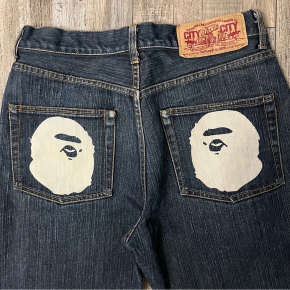 Bape Ape Head Denim Jeans - Picture 2 of 6